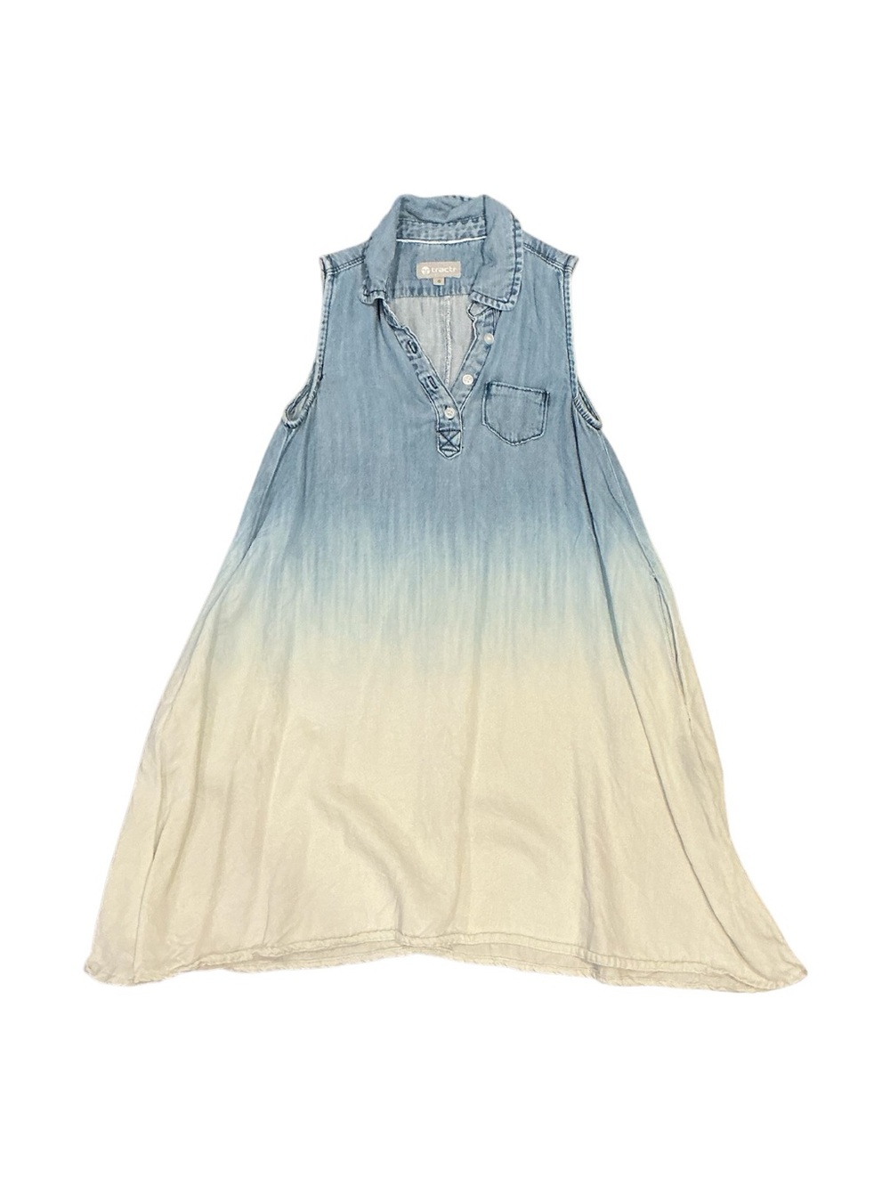 Tractr Blue to Cream Ombre Denim Dress